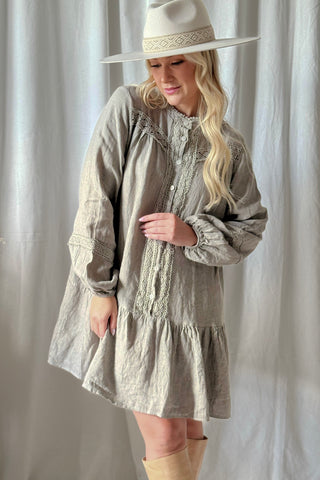 Avelle pellavatunika, taupe