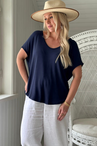 Avril modal t-paita, navy