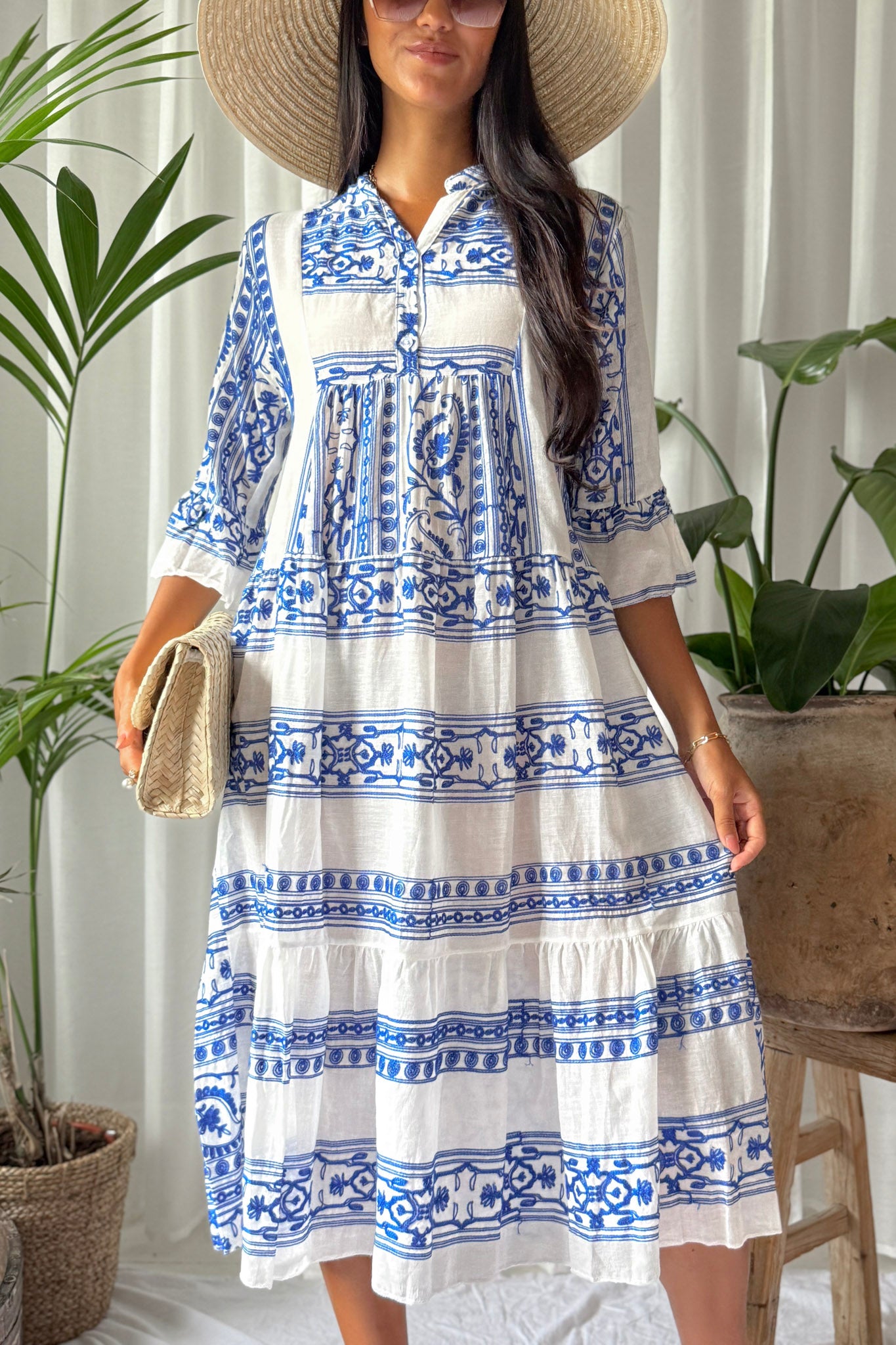 Aztec Flare dress, blue – BYPIAS
