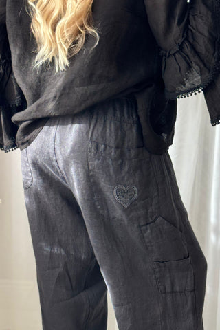 Baggy pellavahousut, smoke