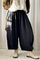 Balloon linen pants, black