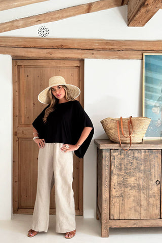 Bamboo cape pusero, musta