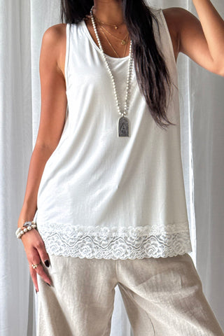 Bamboo Lace Daily toppi, valkoinen