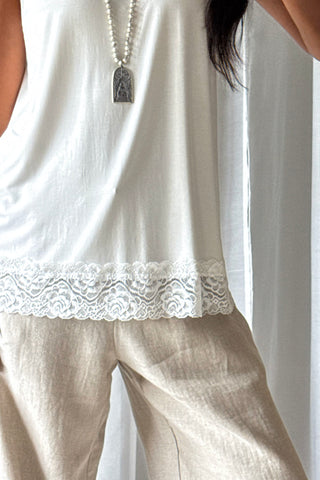 Bamboo Lace Daily toppi, valkoinen