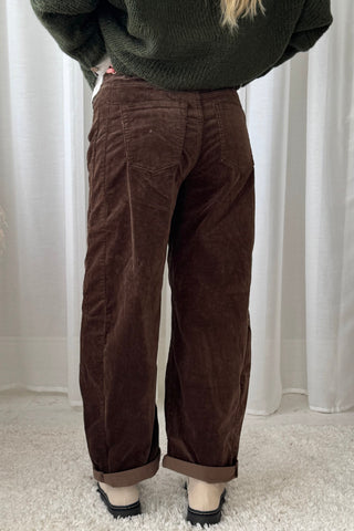 Barrel Corduroy Trousers, coffee