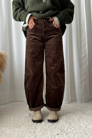 Barrel Corduroy Trousers, coffee