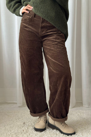 Barrel Corduroy Trousers, coffee
