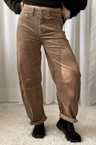 Barrel vakosamettihousut, khaki