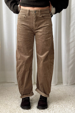 Barrel vakosamettihousut, khaki
