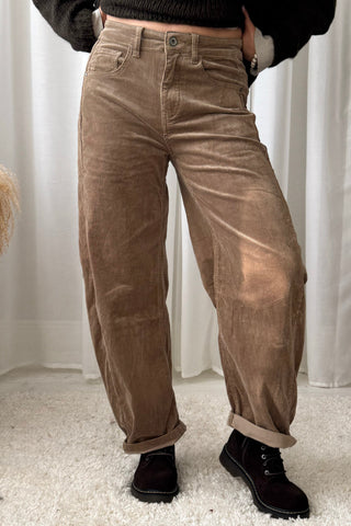 Barrel vakosamettihousut, khaki
