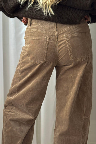 Barrel vakosamettihousut, khaki