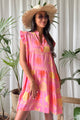 Beach seashell cotton dress, pink