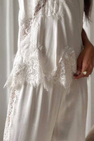Bella Lace satin top, champagne