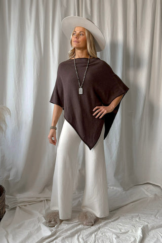 Be Mine poncho, espresso