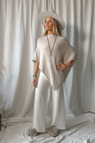 Be Mine poncho, light beige