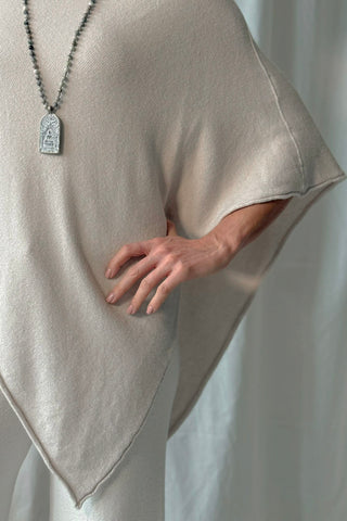 Be Mine poncho, light beige