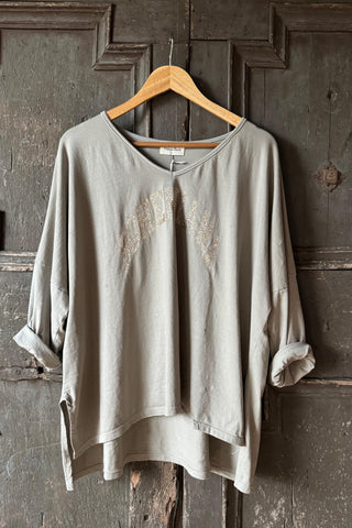 Bohemiana glitter pitkähihainen t-paita, taupe