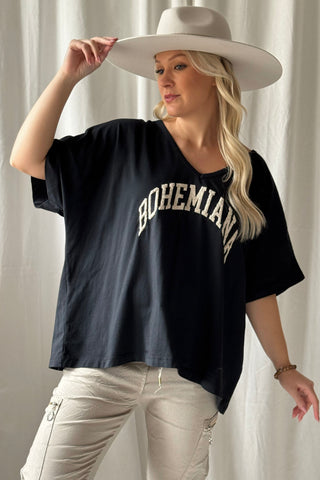 Bohemiana boucle t-paita, musta