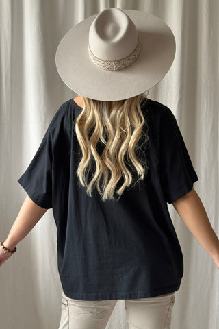 Bohemiana boucle t-paita, musta