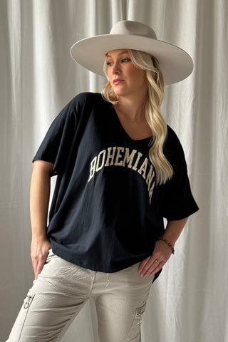 Bohemiana boucle t-paita, musta