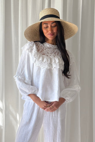 Boho Lace pellavapaita, valkoinen