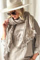 Boho mesh pellavahuivi, taupe