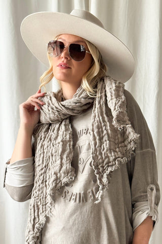 Boho mesh scarf, taupe