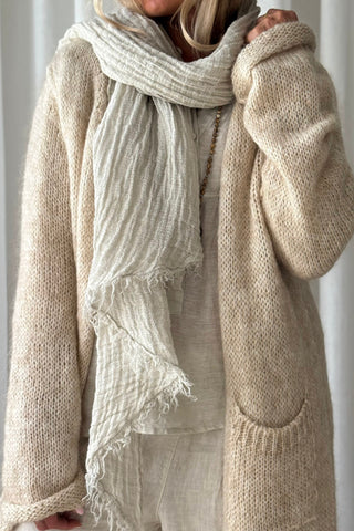 Boho mesh pellavahuivi, hiekka