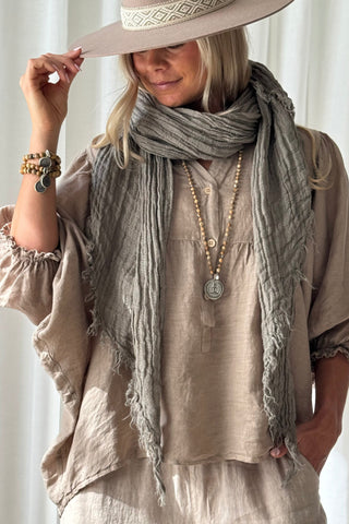 Boho mesh scarf, taupe