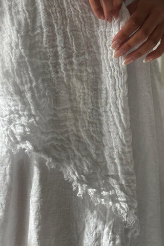 Boho mesh pellavahuivi, valkoinen