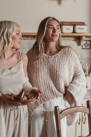 Boho romance jumper, pink