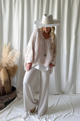 Boho romance jumper, pink