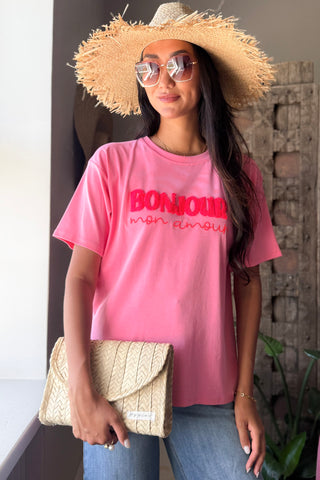 Bonjour t-paita candy pink