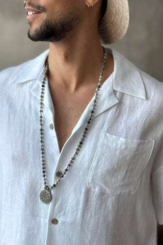 Boxy linen shirt, white