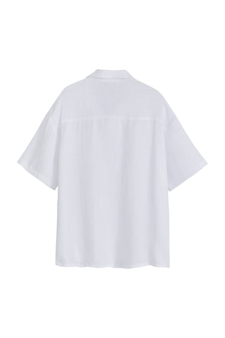 Boxy linen shirt, white