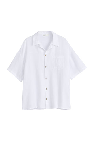 Boxy linen shirt, white
