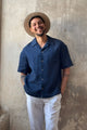 Boxy linen shirt, navy