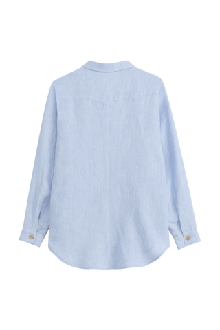 Boyfriend pellavapaitis, oxford sininen