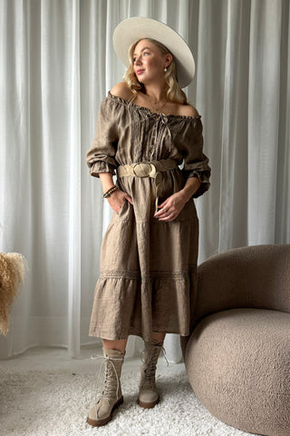 Braided suede vyö, hiekka
