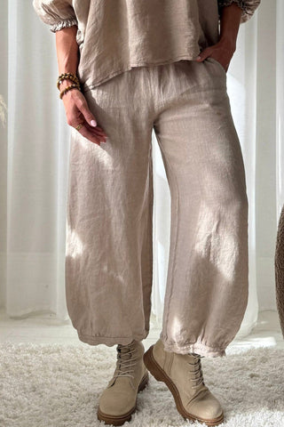 Bubble Boho linen trousers, cashmere