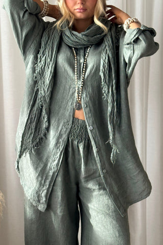 Bubble Boho linen trousers, camo