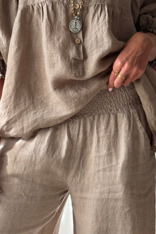 Bubble Boho linen trousers, cashmere