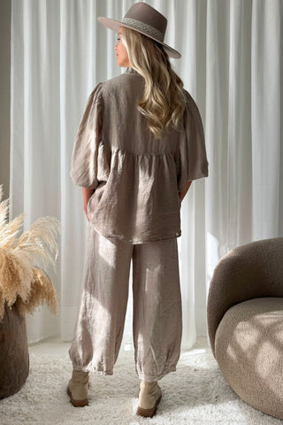 Bubble Boho linen trousers, cashmere