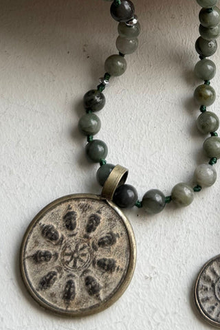 Buddha 40 necklace, olive