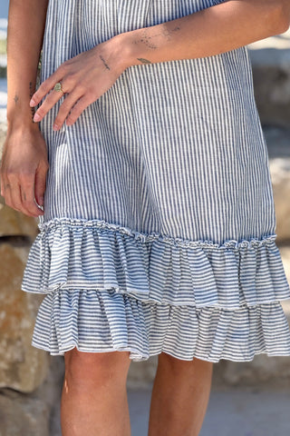 Butterfly pellavamekko, blue stripe