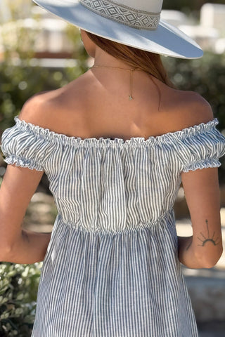 Butterfly pellavamekko, blue stripe