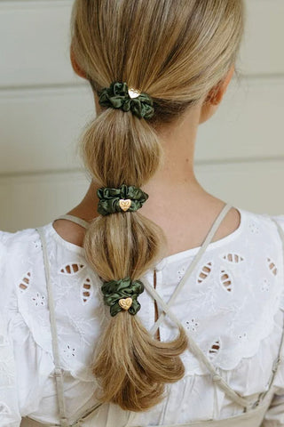 Gold heart silk hiusdonitsi, olive