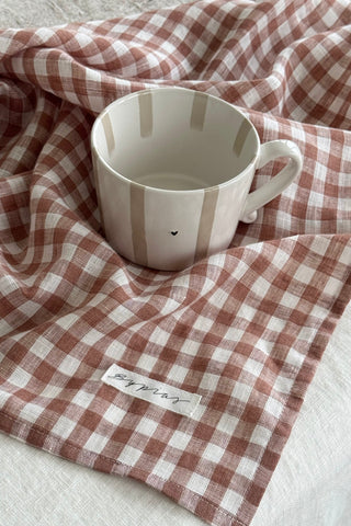 Bypias linen towel, pepperosa check