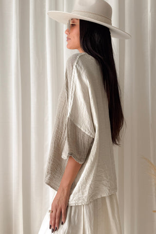 Calise linen blouse, sand