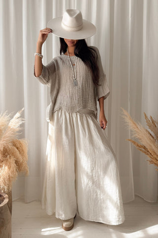 Calise linen blouse, sand